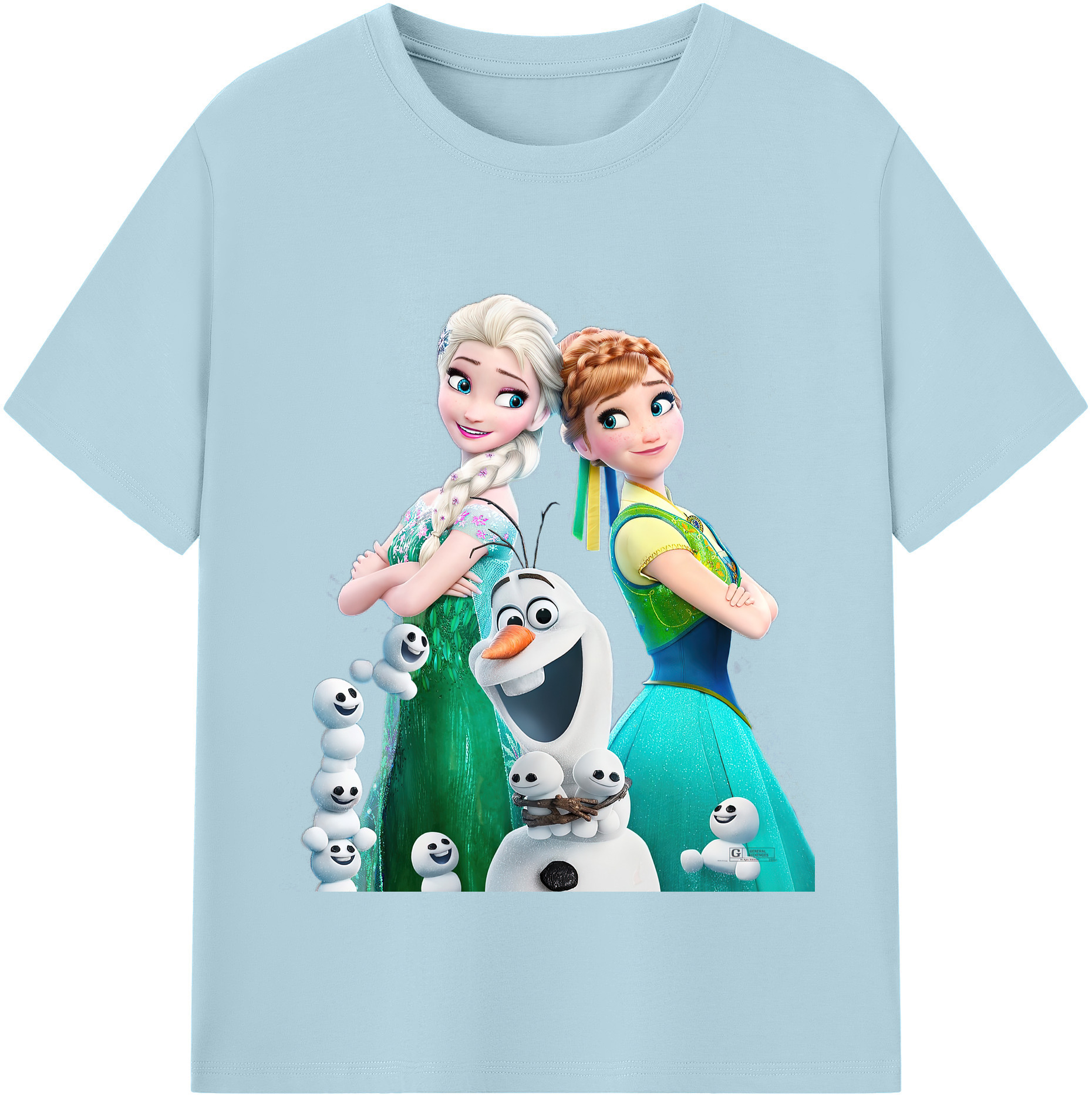 （画像用） アナと雪の女王 アンナ エルサ Frozen Anna Elsa 綿100％半袖Tシャツ（フロントプリント）